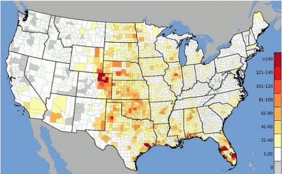 carte tornade Etats Unis